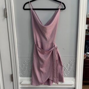 Elegant Pink Wrap Dress